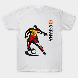 Dynamic Spain Soccer Player Pose V1-1 T-Shirt